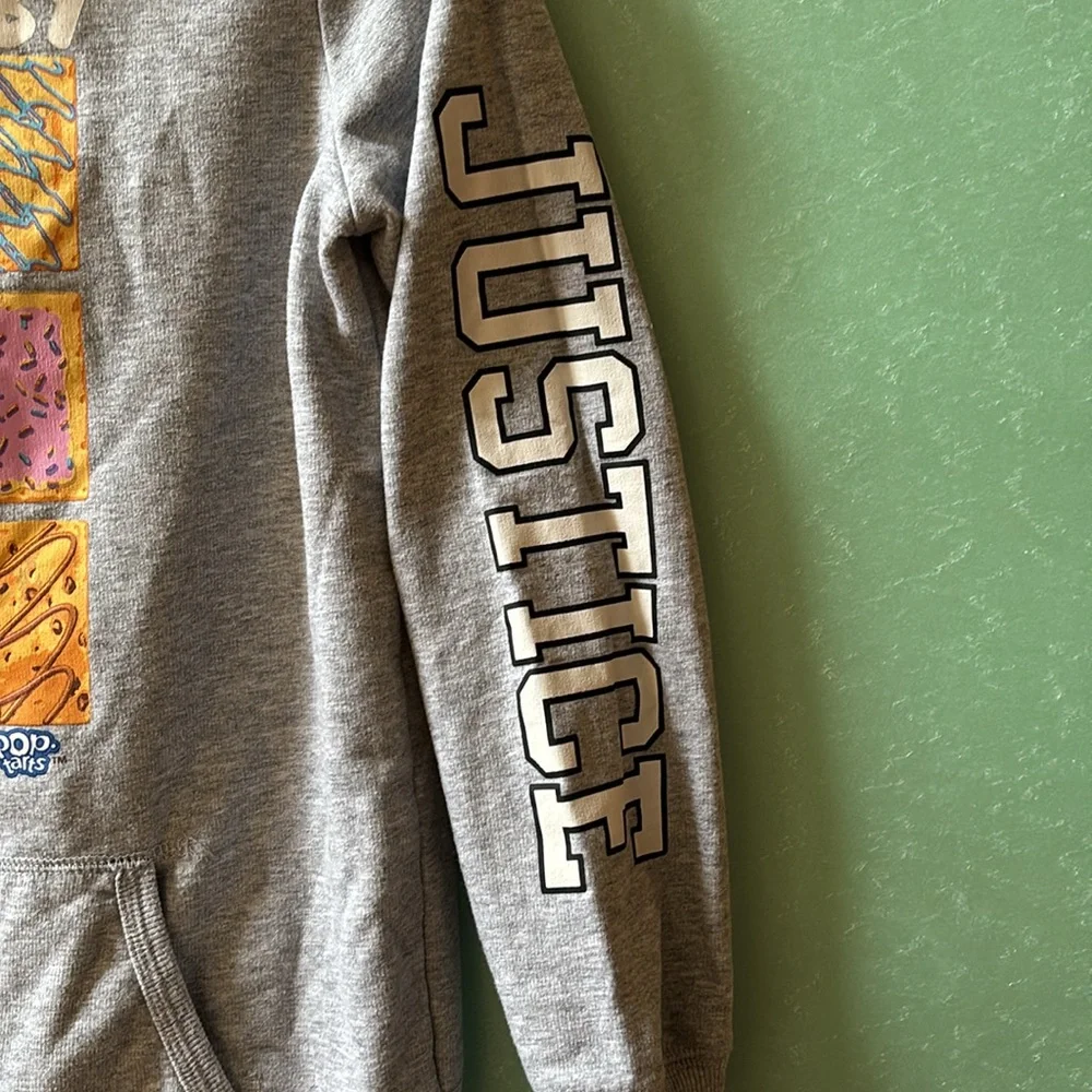 Justice Powered By Poptarts Gray Hoodie with Colorful Graphic Size‎ Large